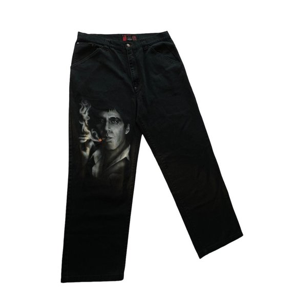 Scarface black denim pants tony montana - Picture 1 of 8